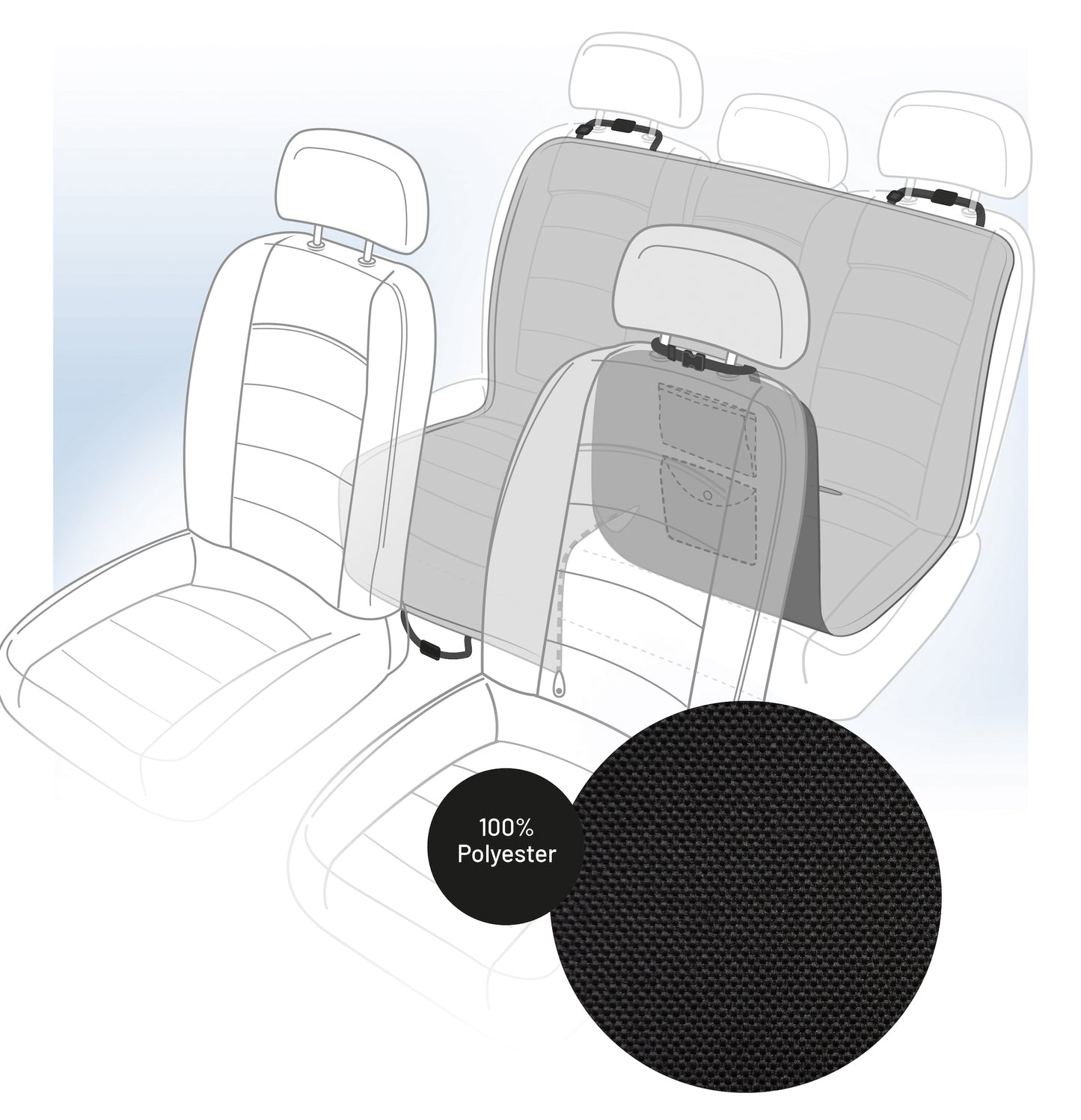 Flamingo Car Seat Cover Dex - постелка за задна седалка 143 / 148 см