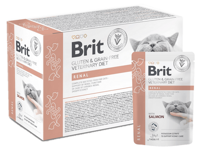 Brit GF Veterinary Diet Cat Renal - пълноценна храна за котки с хронична бъбречна инфекция 12 х 85 гр