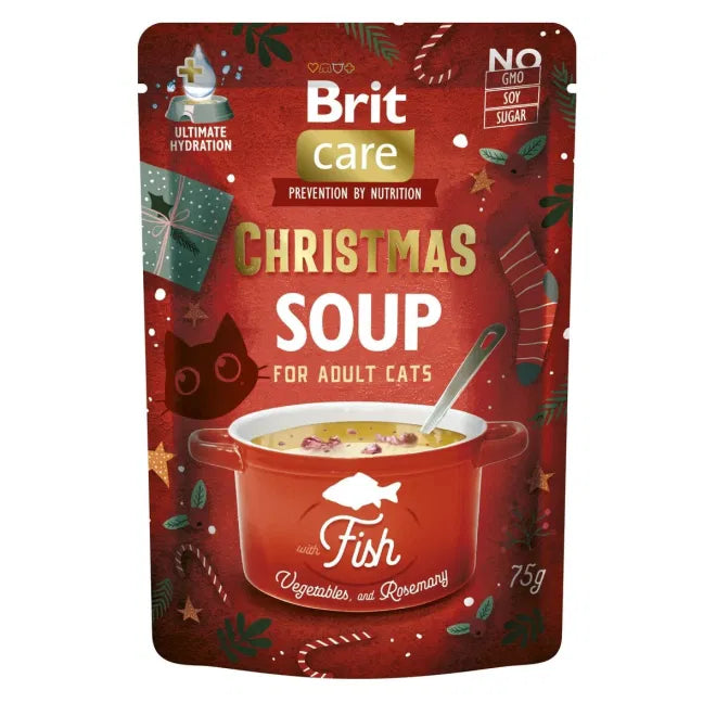 Brit Care Cat Christmas Soups Multipack - коледна селекция паучове за котка 15 х 75 гр