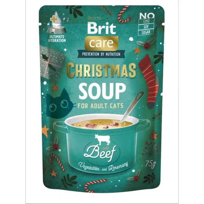 Brit Care Cat Christmas Soups Multipack - коледна селекция паучове за котка 15 х 75 гр