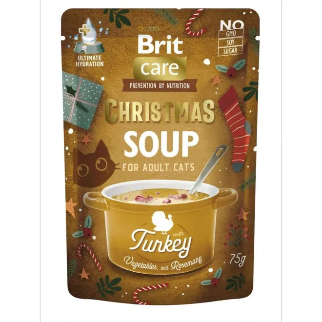 Brit Care Cat Christmas Soups Multipack - коледна селекция паучове за котка 15 х 75 гр