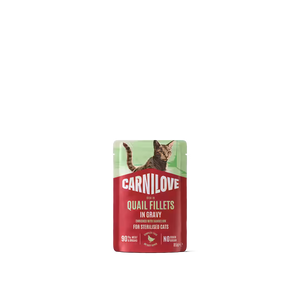 Carnilove Sterilised Cat Pouch in Gravy Quail with Dandelion - пауч за кастрирани котки с пъдпъдък 85 г