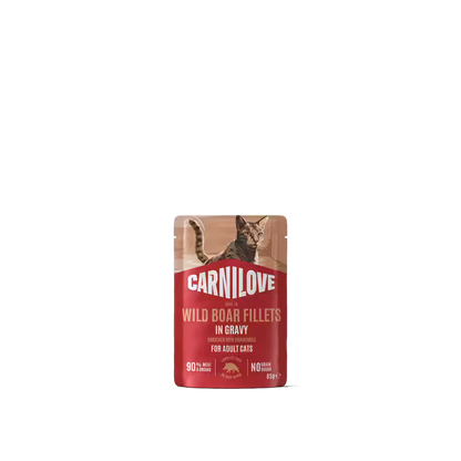 Carnilove Cat Pouch in Gravy Wild Boar with Chamomile - пауч за котки с глиганско 85 г