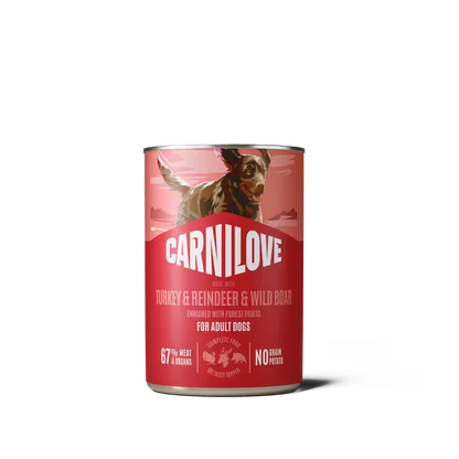 Carnilove Dog Pate Turkey and Reindeer and Wildboar - пастет за кучета с еленско и глиганско 400 г