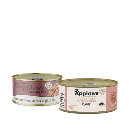 Applaws Tuna with Salmon in Jelly - месни хапки с филе от риба тон и и сьомга в желе 70 гр