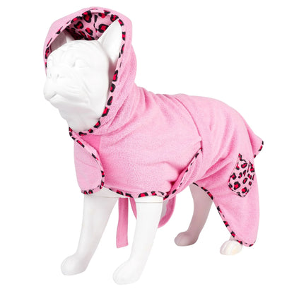 Max Molly Bath Robe Leopard Pink - халат за кучета