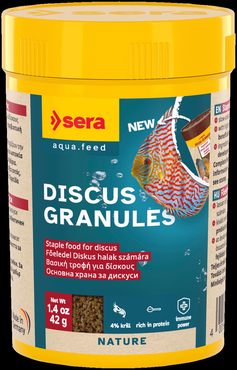Sera Discus Granules Nature - пълноценна храна за всички дискуси и други цихлиди 100 мл.