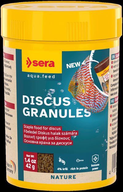 Sera Discus Granules Nature - пълноценна храна за всички дискуси и други цихлиди 100 мл.