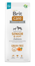Brit Care Dog Grain-free Senior and Light - пълноценна храна за застаряващи кучета от всички породи със сьомга