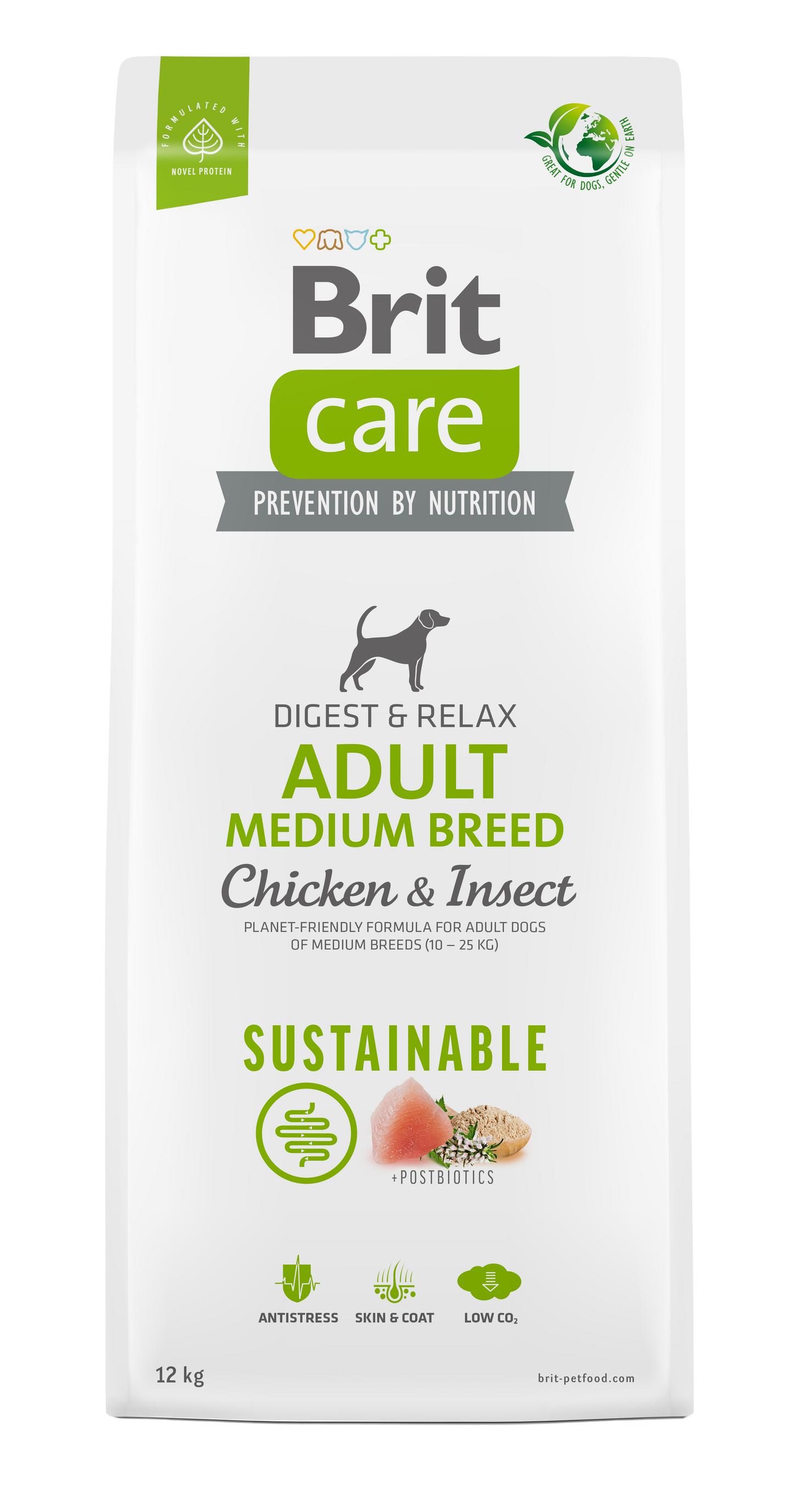 Brit Care Dog Sustainable Adult Medium Breed - храна за кучета от средни породи с пилешко месо и насекоми