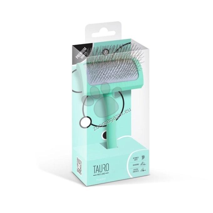 Tauro Pro Line Curved Wooden Brush M - извита дървена четка 6,1 / 19 см, зелен