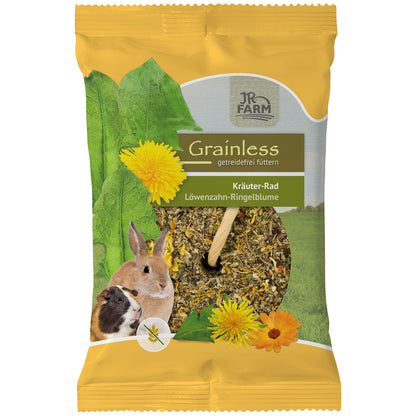 JR Farm Grainless Herb Wheel Dandelion and Marigold - тревно колело с глухарче и невен за гризачи 140 г
