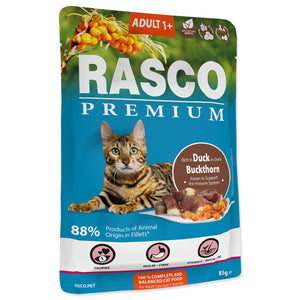 РАЗПРОДАЖБА Rasco Premium Adult Duck - пауч за котки в сос с патешко месо 85 гр.