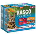 Rasco Premium Adult Multipack - паучове за котка с телешко, говеждо, патешко и пилешко 12 х 85 гр.