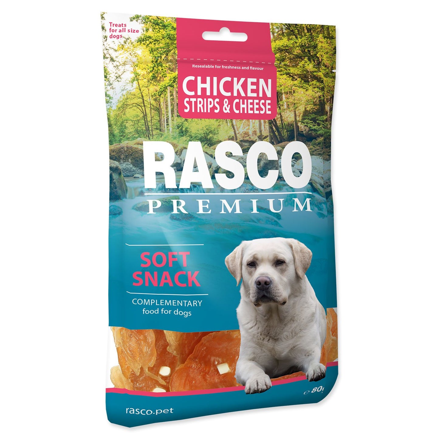 Rasco Premium Snacks Soft Chicken Strip Cheese - меки пилешки ленти със сирене 80 гр