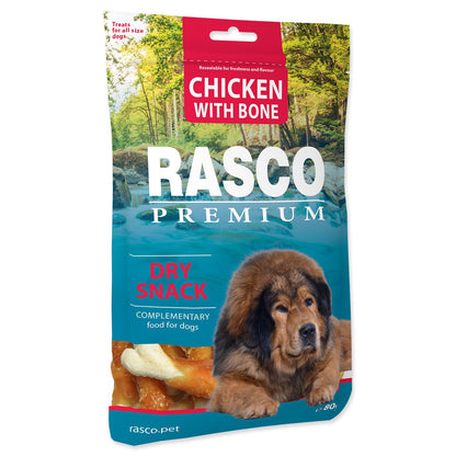 Rasco Premium Snacks Dogbone Twined by Chicken - кокалче, увито в пилешко 80 гр
