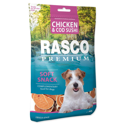 Rasco Premium Snacks Chicken and Cod Sushi Roll - суши от риба треска и пилешко 80 гр