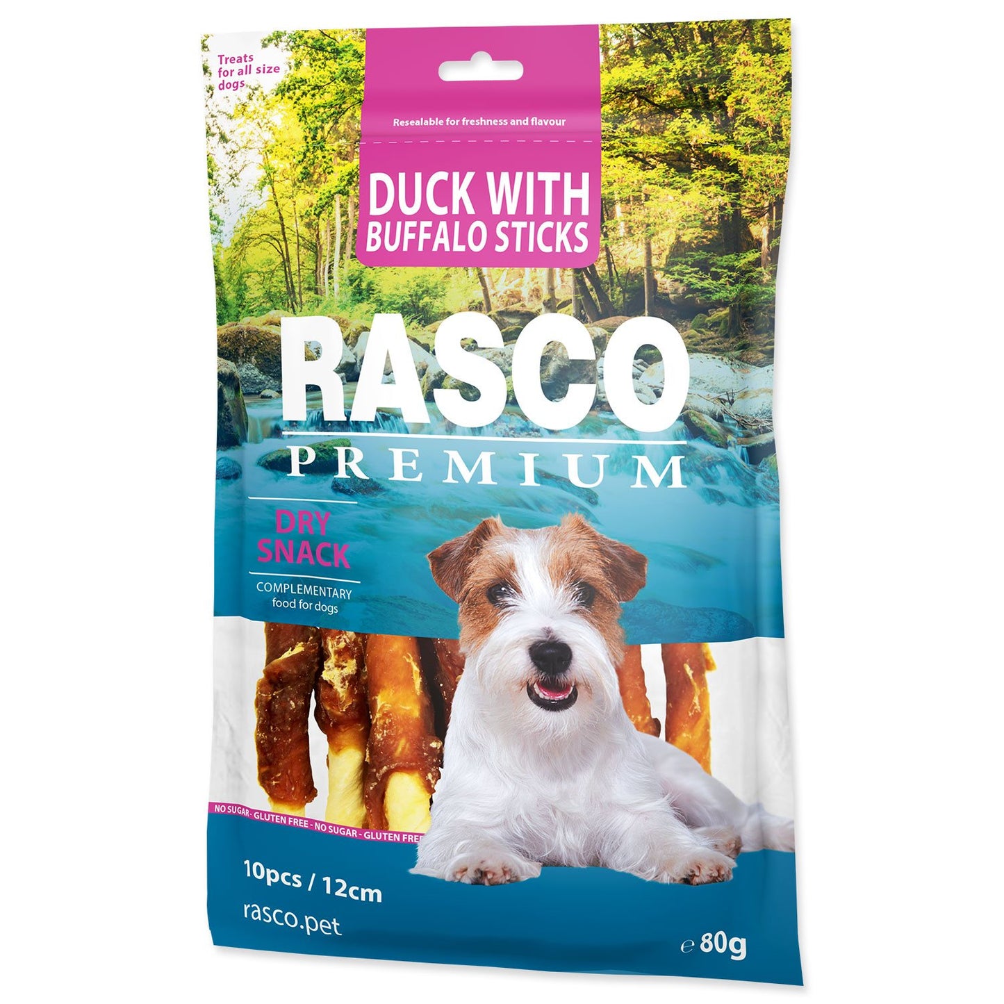 Rasco Premium Sticks Rawhide Roll By Duck - солета от телешка кожа и патешко месо 12 см 80 гр