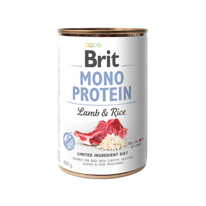 Brit Mono Protein Lamb and Rice - монопротеинова консерва за кучета с агнешко месо и ориз 400 гр