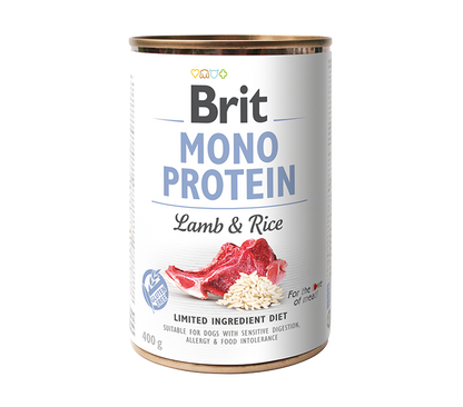 Brit Mono Protein Lamb and Rice - монопротеинова консерва за кучета с агнешко месо и ориз 400 гр