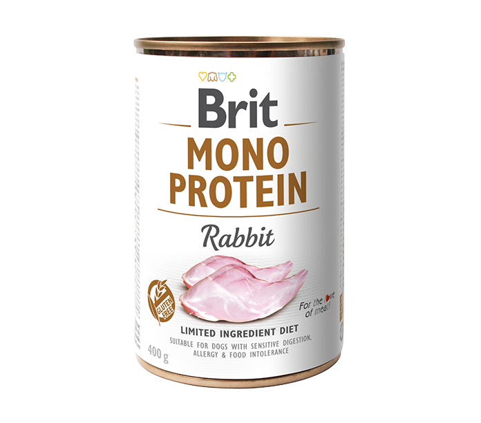 Brit Mono Protein Rabbit - монопротеинова консерва за кучета със заешко месо 400 гр