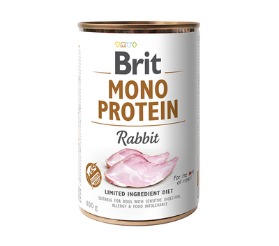 Brit Mono Protein Rabbit - монопротеинова консерва за кучета със заешко месо 400 гр