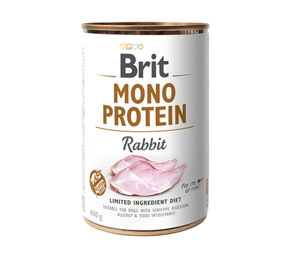 Brit Mono Protein Rabbit - монопротеинова консерва за кучета със заешко месо 400 гр