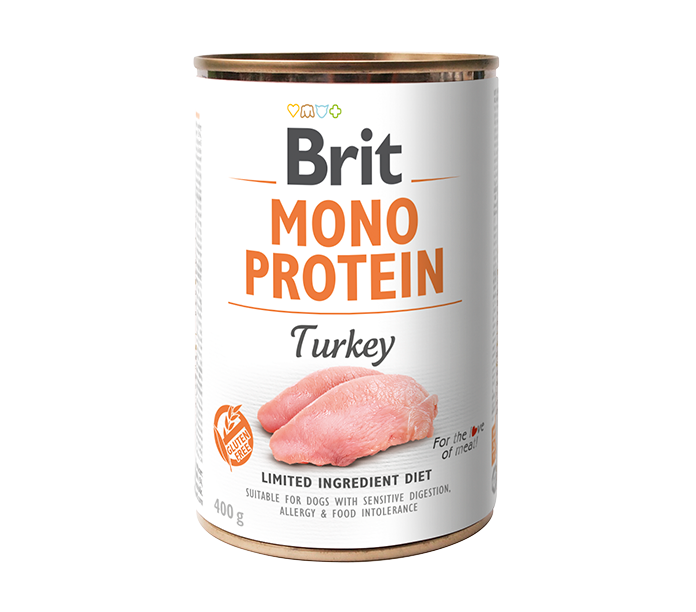 Brit Mono Protein Turkey - монопротеинова консерва за кучета с пуешко месо 400 гр