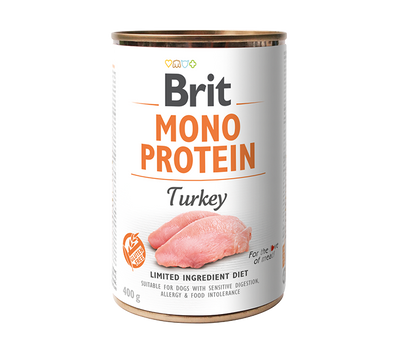 Brit Mono Protein Turkey - монопротеинова консерва за кучета с пуешко месо 400 гр