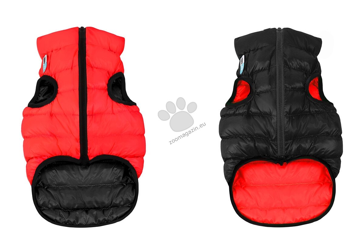 Reversible dog jacket AiryVest, red-black, size M45 - двустранно олекотено кучешко яке, за кучета с дължина на гърба 42 - 45 см.