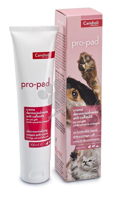 Candioli Pro-pad - продуктът регулира вроговяването на кожата, поддържа лапите меки и еластични 100 мл.