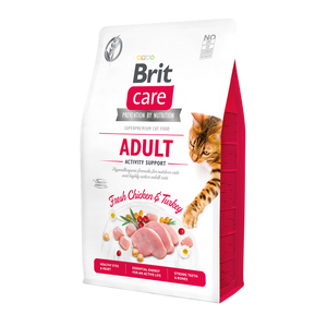 Brit Care Cat Grain-Free Adult Activity Support - суха храна с пилешко и пуешко месо за котки с високи нива на активност