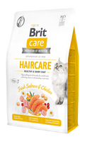 Brit Care Cat Grain-Free Haircare Healthy and Shiny Coat - пълноценна суха храна за котки за красива козина и здрава кожа
