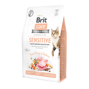 Brit Care Cat Grain-Free Sensitive Healthy Digestion - пълноценна суха храна за котки с чувствително храносмилане