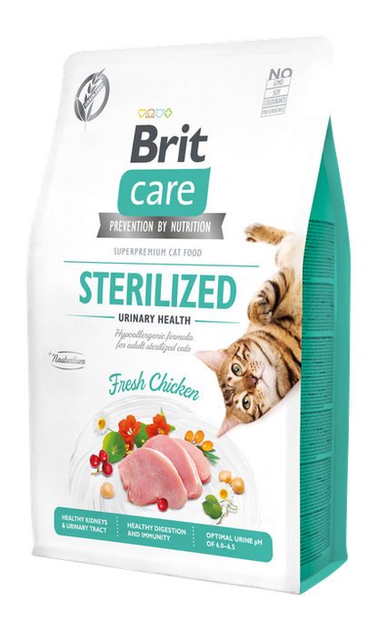 РАЗПРОДАЖБА Brit Care Cat Grain-Free Sterilized Urinary Health - пълноценна суха храна с пилешко за кастрирани котки
