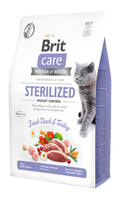 Brit Care Cat Grain-Free Sterilized and Weight Control - пълноценна суха храна за кастрирани котки с цел контрол на теглото