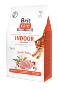 РАЗПРОДАЖБА Brit Care Cat Grain-Free Indoor Anti-Stress - пълноценна суха храна с пилешко за котки живеещи на закрито