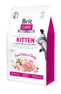 Brit Care Cat Grain-Free Kitten Healthy Growth - пълноценна суха храна с пилешко,пуешко и коластра за котенца и кърмещи котки