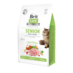 Brit Care Cat Grain-Free Senior and Weight Control - пълноценна суха храна за застаряващи котки