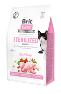 Brit Care Cat Grain-Free Sterilized Sensitive - пълноценна суха храна със заешко за кастрирани котки