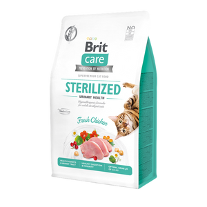 РАЗПРОДАЖБА Brit Care Cat Grain-Free Sterilized Urinary Health - пълноценна суха храна с пилешко за кастрирани котки