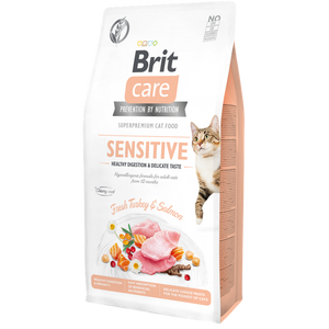 Brit Care Cat Grain-Free Sensitive Healthy Digestion - пълноценна суха храна за котки с чувствително храносмилане