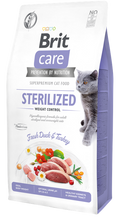 Brit Care Cat Grain-Free Sterilized and Weight Control - пълноценна суха храна за кастрирани котки с цел контрол на теглото