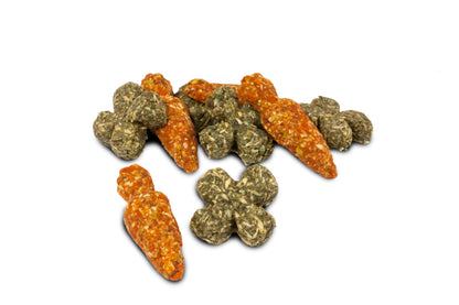 JR Farm Grainless Lucky Carrots - лакомство без зърно с моркови за гризачи 125 г