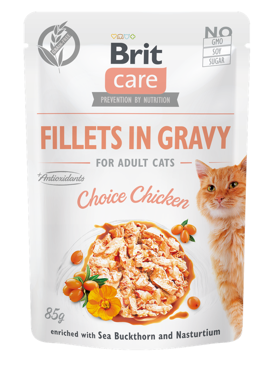 Brit Care - пауч за котки с пилешко филе в сос 85 гр