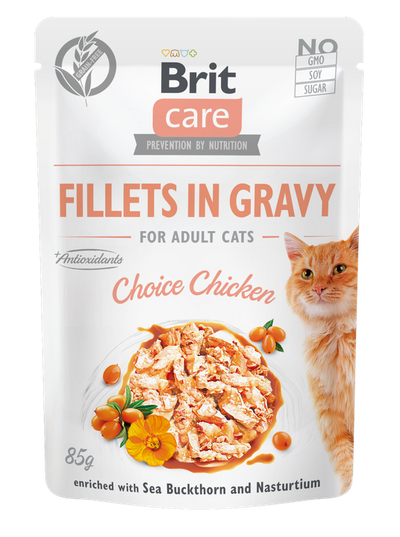 Brit Care - пауч за котки с пилешко филе в сос 85 гр