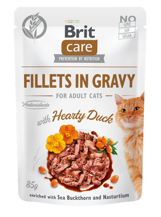 Brit Care - пауч за котки с патешко в сос 85 гр