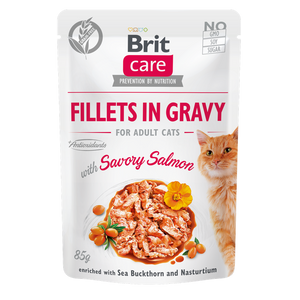 Brit Care - пауч за котки със сьомга в сос 85 гр