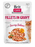 Brit Care - пауч за котки със сьомга в сос 85 гр