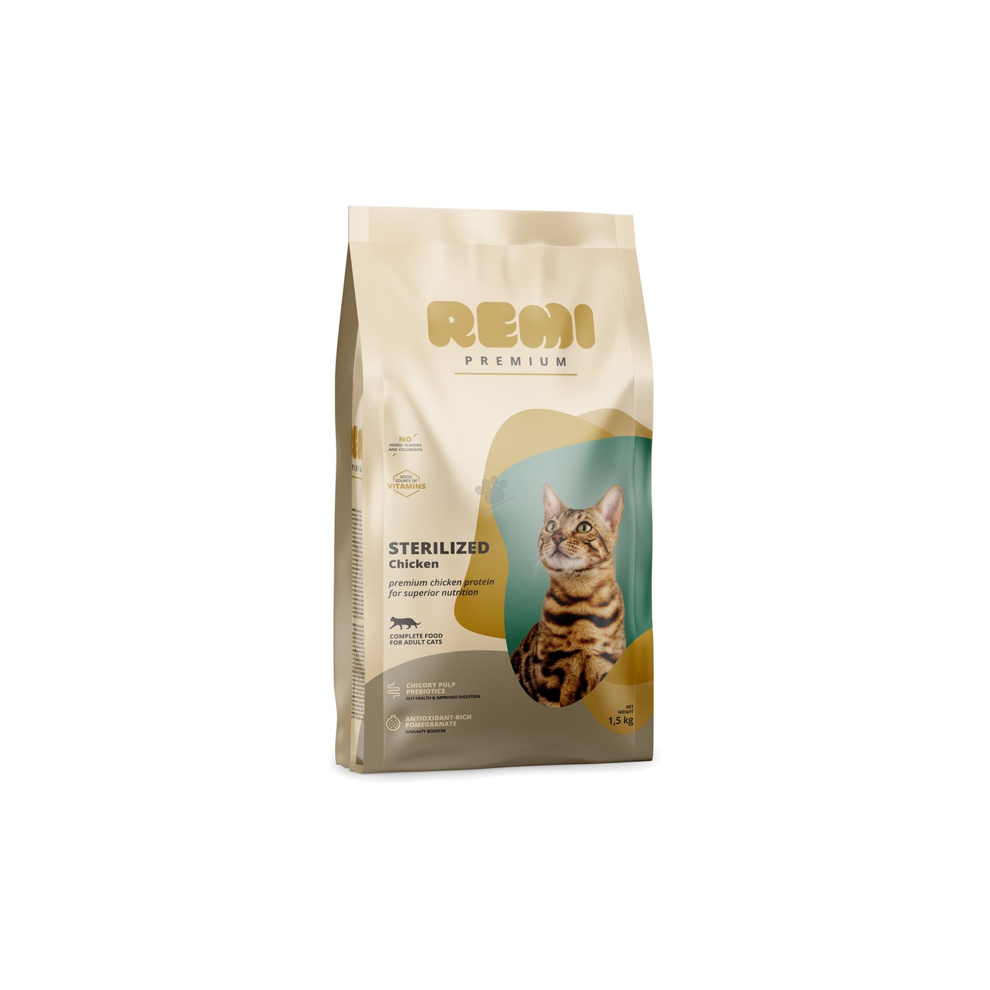 Remi Premium Cat Sterilised Chicken - суха храна за кастрирани котки с пилешко месо 1,